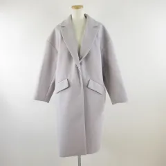 グレイル GRL オーバーサイズロングコート 長袖 紫 M *A464