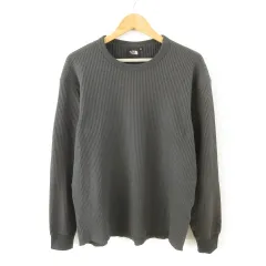 ザノースフェイス THE NORTH FACE カットソー Tシャツ ロンT 長袖 ワッフル チャコールグレー XL *T627