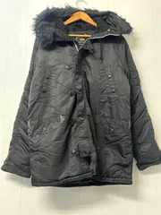 アルファ N-3B フライトジャケット XL 中綿入り 黒