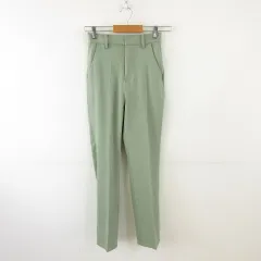 グレイル GRL センタープレスストレートパンツ ロング カーキ 緑 S *A514