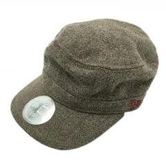 【美品】ニューエラ ワークキャップ ブラウン系×レッド ロゴ刺しゅう ティー装着可 ウール混   ゴルフウェア New Era