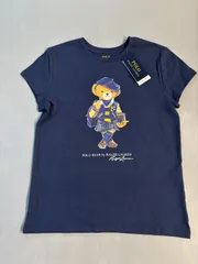新品タグ付き　ラルフローレン　ポロベア　ガールズ　Tシャツ　スクール　Tシャツ　紺色　くま