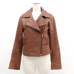 Green Label Relaxing / グリーン レーベル リラクシング ◆ライダースジャケット/豚革/ブラウン/サイズ38  レディースファッション
