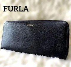 ★美品★FURLAフルラ　長財布　ラウンドファスナー　ブラック黒　ウォレット イタリア　レザー　チャック　ユニセックス　男女兼用 25-608