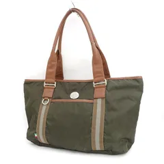Orobianco / オロビアンコ ■セミショルダーバッグ ハンドバッグ ナイロン レザー カーキ ブラウン  【バッグ/バック/BAG/鞄/カバン】 ブランド【中古】 