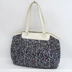 agnes b / アニエスベー ■ハンドバッグ セミショルダー レザー ナイロン 紺 ベージュ 【バッグ/バック/BAG/鞄/カバン】 ブランドB【中古】 