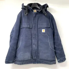 【中古】オールドCarhartt フード付きトラディショナルジャケット サイズM ブルー カーハート[17]