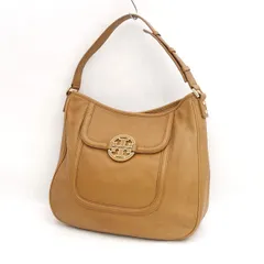 TORY BURCH / トリーバーチ ■セミショルダーバッグ もみ革 ライトブラウン ゴールド 【バッグ/バック/BAG/鞄/カバン】 ブランド【中古】 
