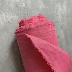 【５０ｃｍ】×布幅のリネン生地（麻生地）春のリネン生地・チェリーピンク麻生地 ブラウスのハンドメイドに♩《日本初！全品！洗いざらし・水通し不要の麻専門店》 イタリア輸入リネン｜80リネン100%（麻100） 『ピンク春色の麻布展』送料無料 リネンドルチェ