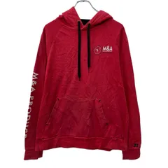 RUSSELL ATHLETIC プリントスウェット パーカー M レッド ラッセルアスレティック プルオーバー フーディー ラグラン 秋物 a802-5257