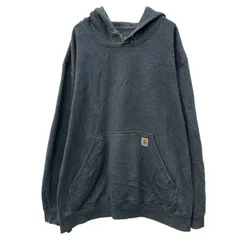 メキシコ製 carhartt プリントスウェット パーカー 4XL グレー カーハート プルオーバー アームプリント フーディー 秋物 a802-5261