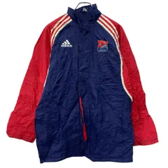 adidas ジャケット XL キッズ ネイビー レッド アディダス ジップアップ ワンポイント スポーティー アウター サッカー 秋冬物 a802-5275