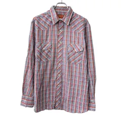 RUSTLER 長袖 ウエスタンシャツ M～ グレー マルチカラー チェック柄 スナップボタン 胸ポケット 長袖シャツ トップス 春物 a802-5284