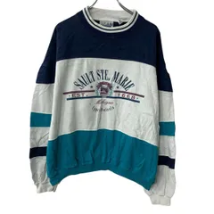 GEAR プリントスウェット トレーナー 2XL ホワイト ネイビー マルチカラー プルオーバー ピッグ トップス 秋物 a802-5287