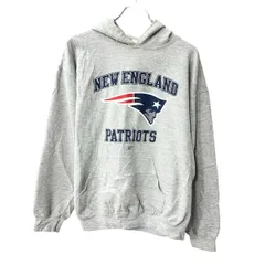 NFL プリントスウェット パーカー M グレー チャンピオン フーディー プルオーバー トップス 秋物 a802-5294