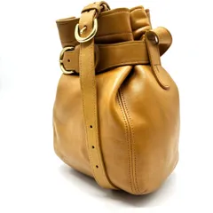 【希少品】 coach y2k KINCHAKU shoulderbag pochette leather camel コーチ 巾着 ショルダーバッグ