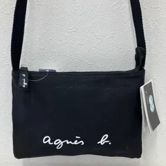 9059　agnes b. VOYAGE　アニエスベー　ボヤージュ　ショルダーバッグ　ブラック　黒　レディース　小さめ　ミニ　軽量　カジュアル　シンプル　きれいめ　ロゴ　キャンバス