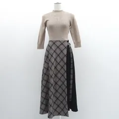 FRAY I.D / フレイアイディー ◆ニットコンビワンピース/グレー/フリーサイズ FWNO194540 【レディース/ガールズ/LADY/女性/婦人】 レディースファッション【中古】 