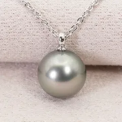 タサキ 1P 黒蝶真珠 シルバー ネックレス パール ペンダント/25-3222