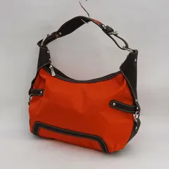 Falchi New York / ファルチニューヨーク ■セミショルダーバッグ  オレンジ×ブラウン  【バッグ/バック/BAG/鞄/カバン】 ブランド【中古】 