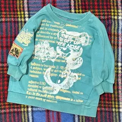 ポケット付きトレーナー　 青　水色　クマ柄（80サイズ）