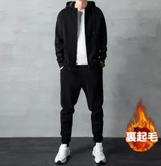 上下セット メンズ 裏起毛 未使用 暖かい スウェット 長袖 パーカー トレーナー ジップアップ セットアップ ジャージ スリム 無地 スポーツウェア ジム 運動 ルームウェア