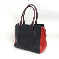 Paul Smith / ポールスミス ■セミショルダー　トート　バッグ　レザー　紺　赤 【バッグ/バック/BAG/鞄/カバン】 ブランド【中古】 
