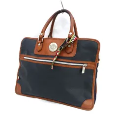 Orobianco / オロビアンコ ■ビジネスバッグ　ブリーフケース　レザー　ナイロン　濃紺　ブラウン 【バッグ/バック/BAG/鞄/カバン】 ブランド【中古】 