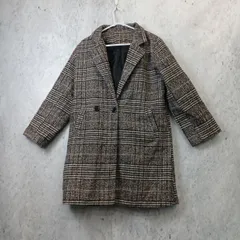 GRL グレイル レディースM ブラウン チェック 長袖 ビッグシルエット テーラードジャケット ◇〇