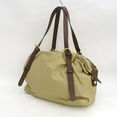 Paul Smith / ポールスミス ■セミショルダー ハンドバッグ ナイロン レザー ベージュ　ブラウン 【バッグ/バック/BAG/鞄/カバン】 ブランド【中古】 