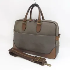 Paul Smith / ポールスミス ■2WAY ビジネスバッグ ブリーフ キャンバス レザー カーキ 茶 【バッグ/バック/BAG/鞄/カバン】【バッグ/バック/BAG/鞄/カバン】 ブランド【中古】 