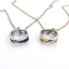 ete / エテ ◆ペアネックレス/L316/ステンレス/ゴールドカラー×シルバーカラー/2個セット 【ネックレス/ペンダント/トップ/アクセサリー】 メンズファッション【中古】 