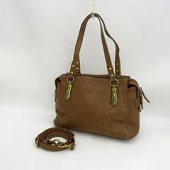 ANNA SUI / アナスイ ■２WAY　ショルダー　ハンド　レザー　ブラウン　ゴールド 【バッグ/バック/BAG/鞄/カバン】 ブランド【中古】 