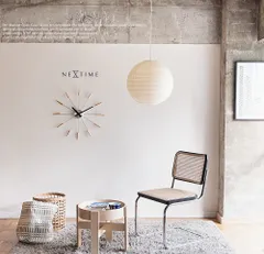 ネクスタイム プラグイン サンバースト クロック NEXTIME JAPANDI ウォールクロック ミッドセンチュリー 壁掛け時計 静音 スイープムーブメント デザイナーズ インテリア 静音設計 ウォールクロック 静かな連続秒針 デザイナーズ壁掛け時計