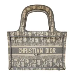 クリスチャン・ディオール Christian Dior ブックトートミニ ライトグレー オブリークキャンバス レディース ハンドバッグ