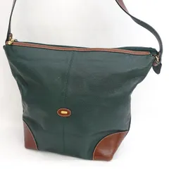 BALLY / バリー ◆ショルダーバッグ/レザー/グリーン×ブラウン 【バッグ/バック/BAG/鞄/カバン】 レディースファッション【中古】 