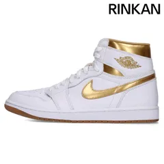 ナイキ  WMNS AIR JORDAN 1 RETRO HIGH OG FD2596-107 エアジョーダン1レトロハイホワイトアンドゴールドスニーカー メンズ 29cm