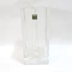 HOYA ◆【花器】HOYA/クリスタルフラワーベース　スクエア 華道具 アンティーク インテリア ギフト【中古】 