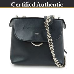 【やや使用感あり】FENDI フェンディ Bag to School チェーン レザー 2wayバッグ（バックパック/ショルダーバッグ） 