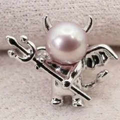 タサキ デビル ブローチ シルバー パール/25-3255