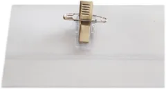 SCGEHA 名札 ケース 安全ピン クリップ 透明 セット (10個)