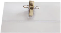 SCGEHA 名札 ケース 安全ピン クリップ 透明 セット (50個)