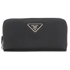 PRADA プラダ ラウンドファスナー長財布 サフィアーノ 長財布 1ML506 メンズ レザー ブラック 中古