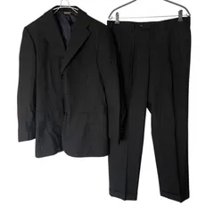 【美品】Paul Stuart ポールスチュアート スーツ セットアップ 2ピース ストライプ ブラック サイズAB6【Z1766】