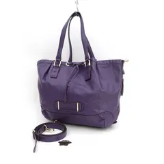 ANNA SUI / アナスイ ■トートバッグ　２WAY　レザー　パープル　ショルダー　チャーム付き 【バッグ/バック/BAG/鞄/カバン】 ブランド【中古】 