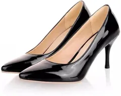 SCGEHA 大きいサイズ ハイヒール パンプス エナメル ポインテッドトゥ ピンヒール 8cm 男女兼用 ブラック／26.0cm (ブラック,  26.0 cm)