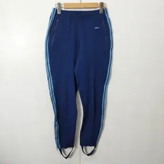 adidas アディダス 70s 80s ジャージ パンツ デサント トラック 古着 ヴィンテージ 西 ドイツ レトロ 足ひも ワンポイント ロゴ サイドライン 4 ネイビー系 B269