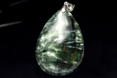 【１点物】シルバー925◇ロシア産 セラフィナイト　39x27mm　ドロップ ペンダントトップ パワーストーン 天然石 _PC9320