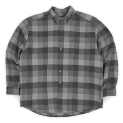 エディーバウアー Eddie Bauer 00s Y2K 2000年代 フランネル ボタンダウンシャツ USA 黒タグ ヴィンテージ アメリカ 古着 メンズ シャツ グレー系 ブロックチェック柄 XL【中古】