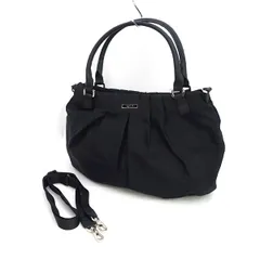 agnes b / アニエスベー ■２WAY　ショルダー　ハンドバッグ　ナイロン　ブラック 【バッグ/バック/BAG/鞄/カバン】 ブランド【中古】 